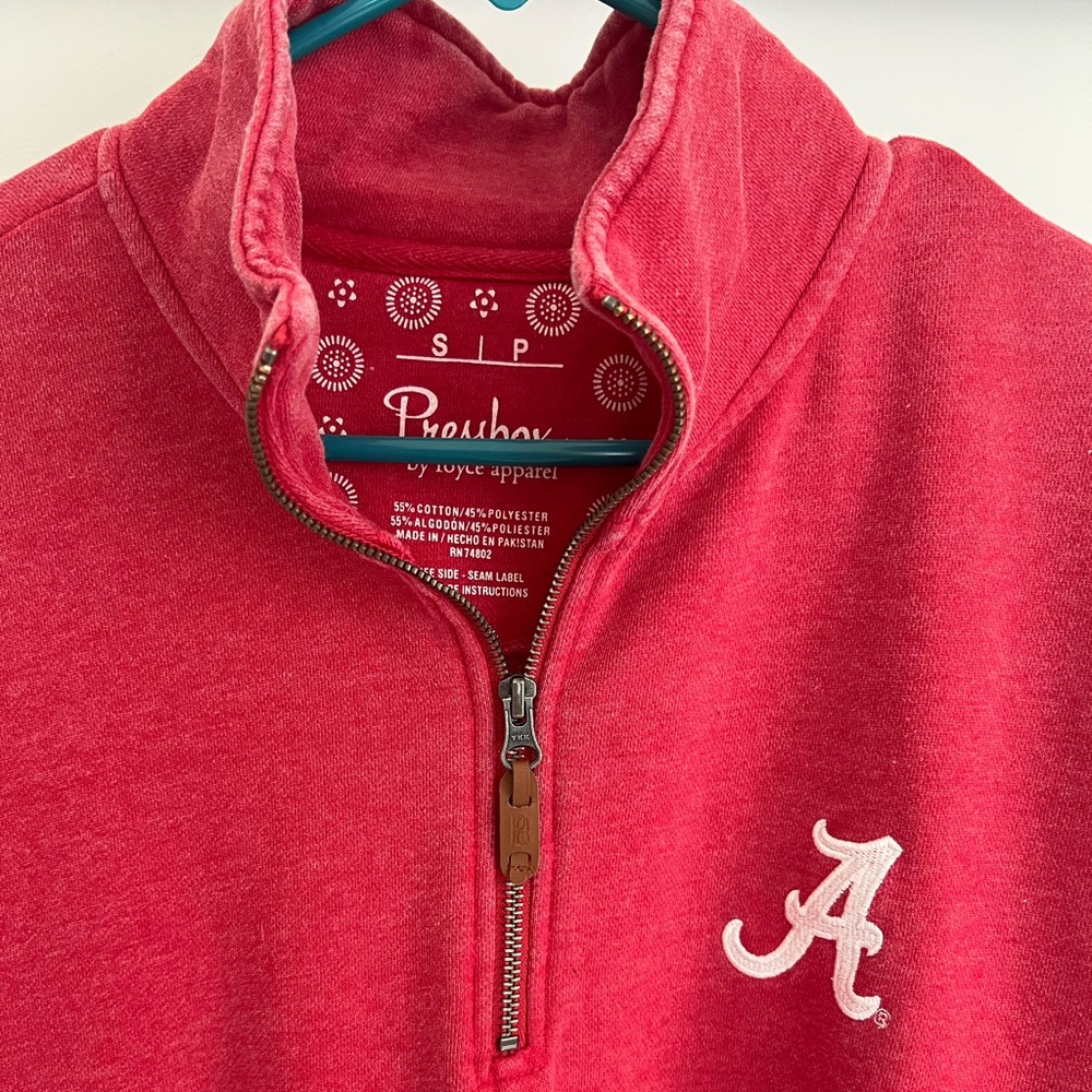 Alabama Crimson Tide Pressbox Red Quarter-Zip Sweatshirt - Picture 3 of 4